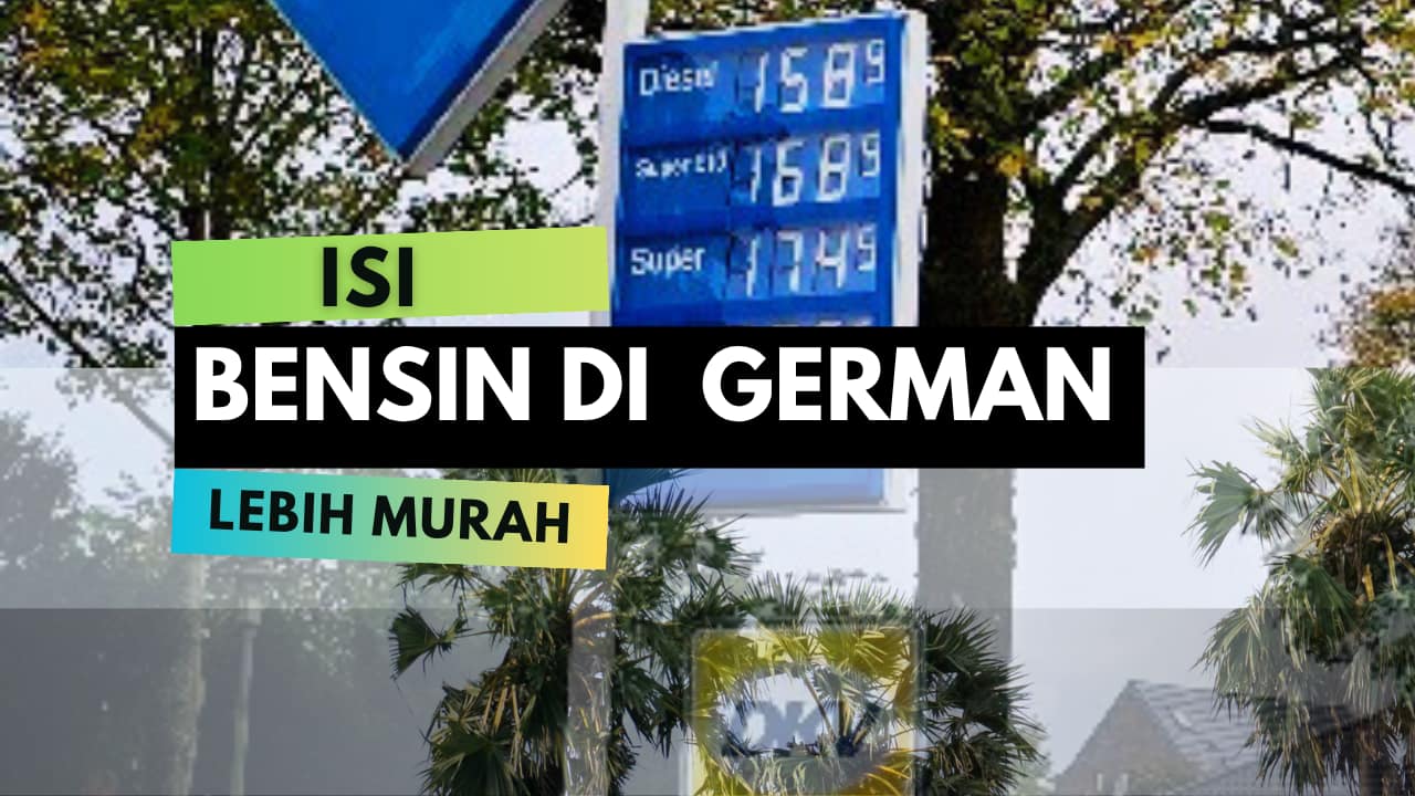 Papan harga bensin di SPBU Jerman dekat perbatasan